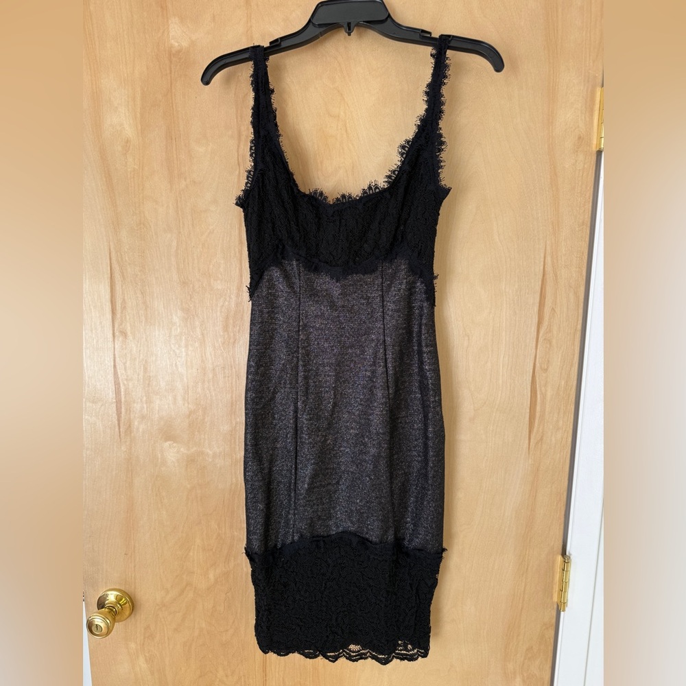 Diane Von Furstenberg Olivette Dress in Silver/Black - Picture 4 of 13